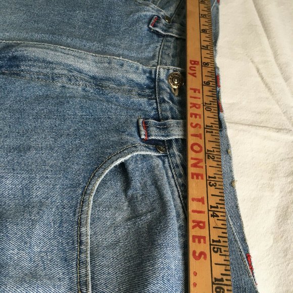 #59 Reliq Industries Denim Blue Wash Jeans Straight Hem High Rise Men's Size 36 - Picture 6 of 11